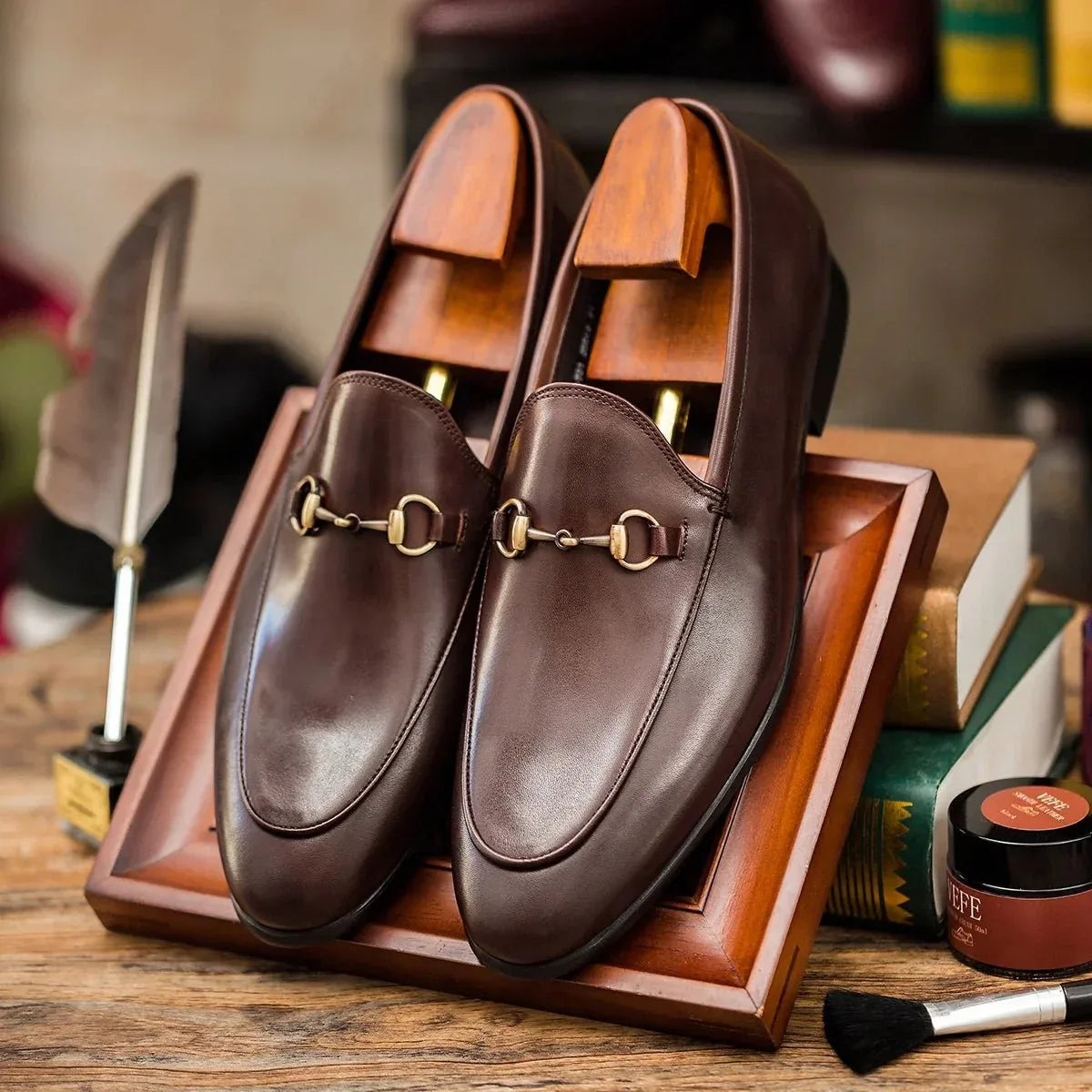 Brand new design men dress shoes genuine leather loafers - Allen-Fitness