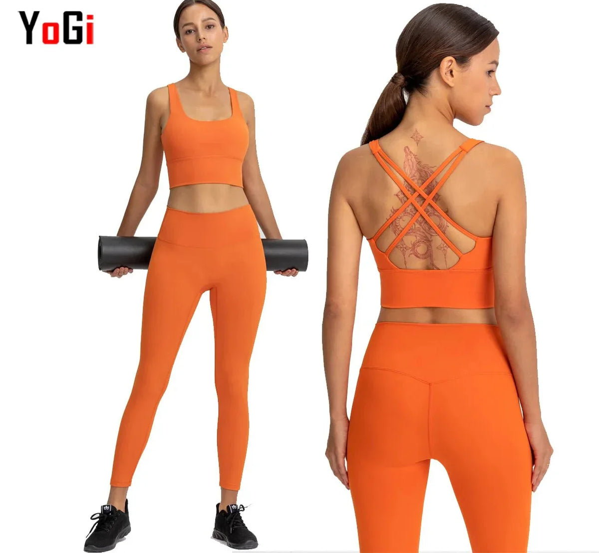 Women Training Gym Sports Bra Leggings 2 Piece Fitness Clothing Wear Yoga Sets - Allen-Fitness