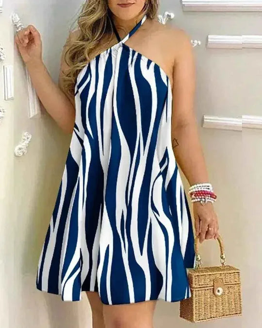 Summer Bohemian Style High Waist Pleated Short Skirt Dress - Elegant Casual Dress for Women - Allen-Fitness