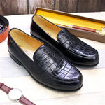 Plaid Pattern Loafers - Stylish Leather Shoes for Office, Wedding, and Driving - Allen-Fitness