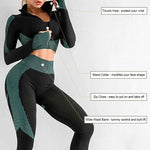 Women Long Sleeve and Pants Leggings Set Fitness Training Wear - Allen-Fitness