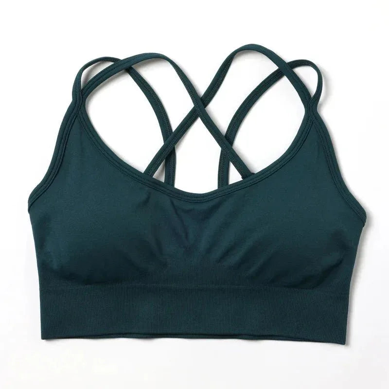 Women Popular New Design Seamless Shirt Short Legging Bra Gym Set Yoga Wear Set Fitness Set - Allen-Fitness
