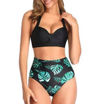 Bikini Set Ruched Swimwear Women Print Swimsuit Push Up High Waist Bikinis Plus Size Bathing Suit Beachwear - Allen-Fitness