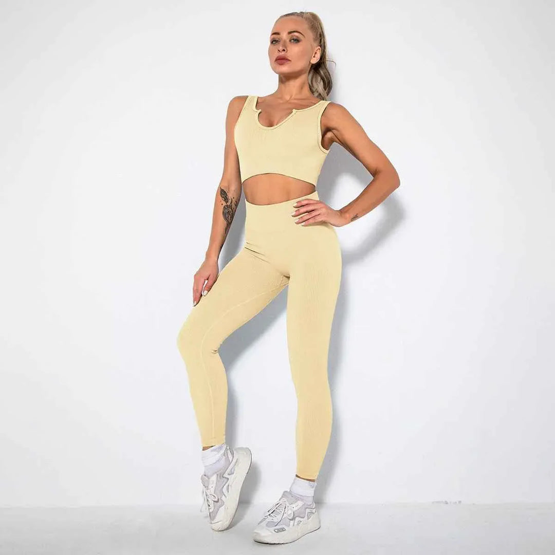 Seamless Sexy 2 Piece Active Wear Set - Women&