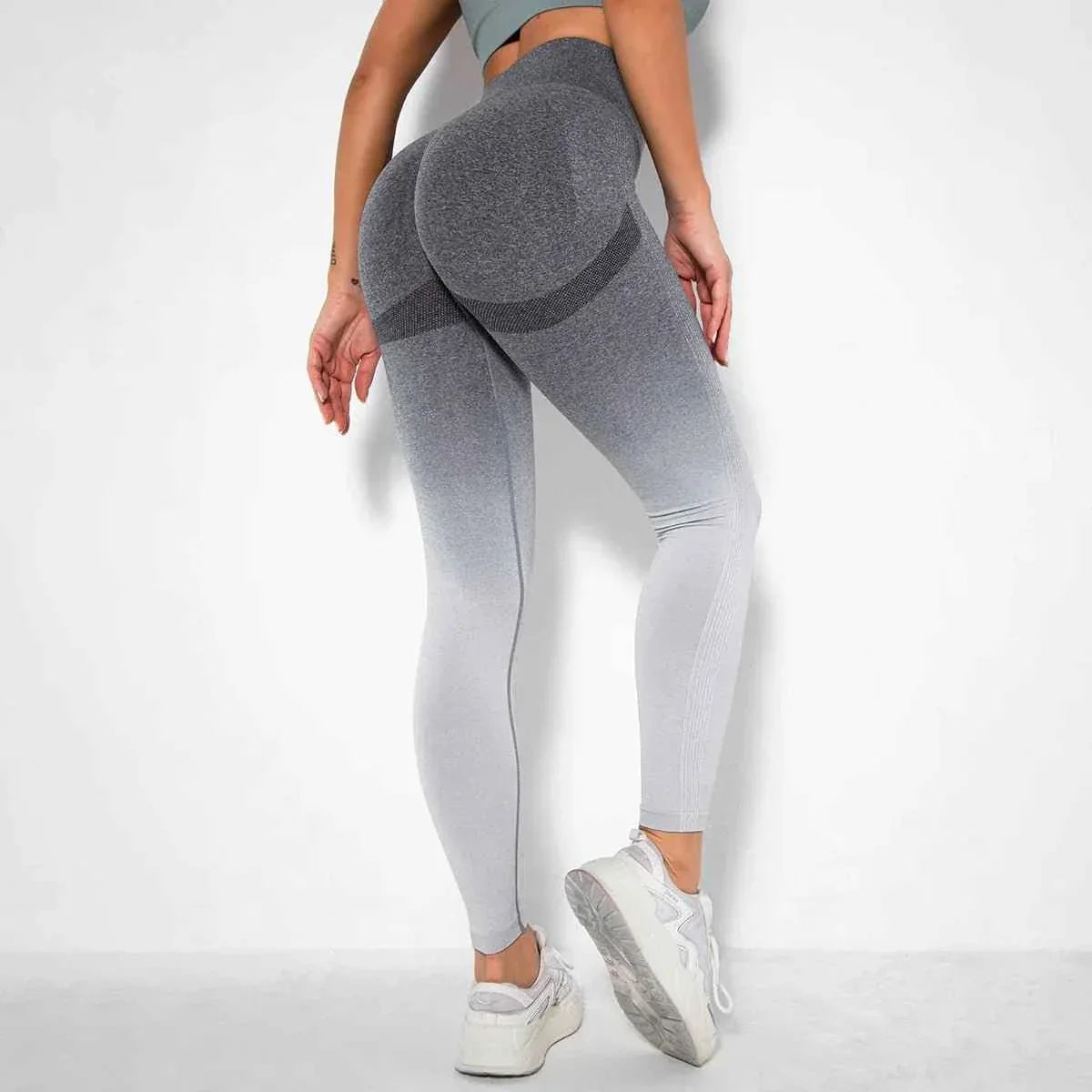 Gradient Yoga Butt Lift Tight Workout Seamless Fitness Gym Leggings For Women - Allen-Fitness