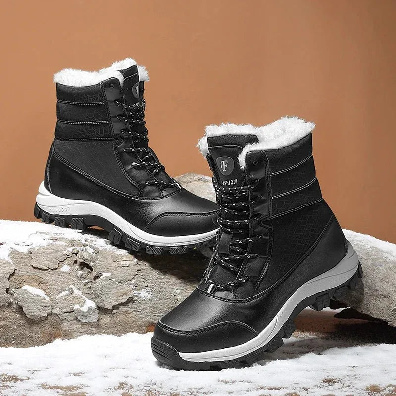 Snow Boots Plush Warm Ankle Boots for Women Winter Shoes Waterproof Boots Female Winter Shoes Booties Botas Mujer Platform Heels - Allen-Fitness