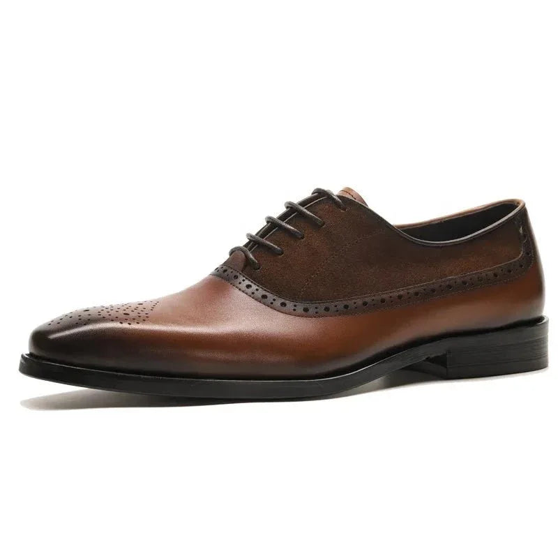Genuine Leather Oxford Dress Shoes for Men - Breathable - 10 Colors - Allen-Fitness