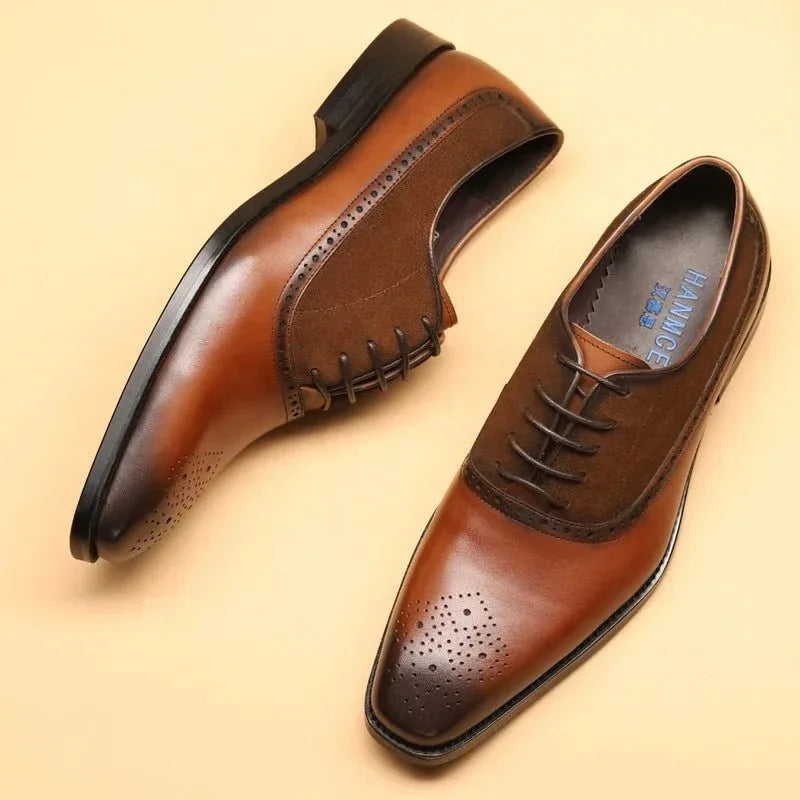 Genuine Leather Oxford Dress Shoes for Men - Breathable - 10 Colors - Allen-Fitness