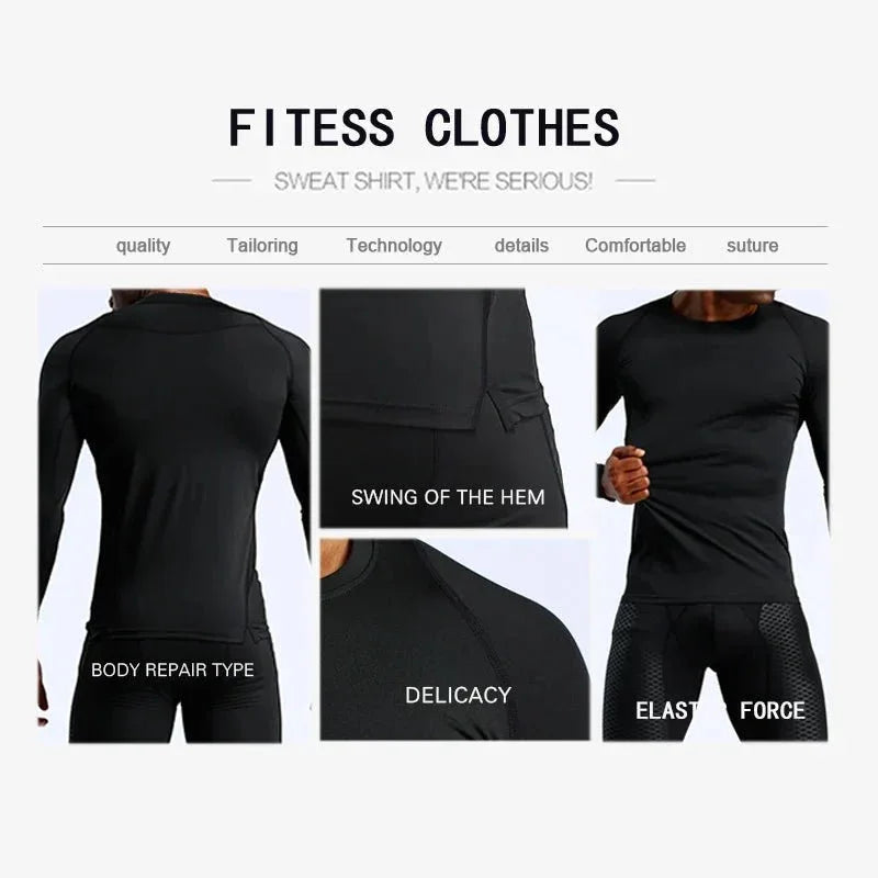 Long Sleeve Gymwear Men's T-shirt | Fitness Sportswear - Allen-Fitness