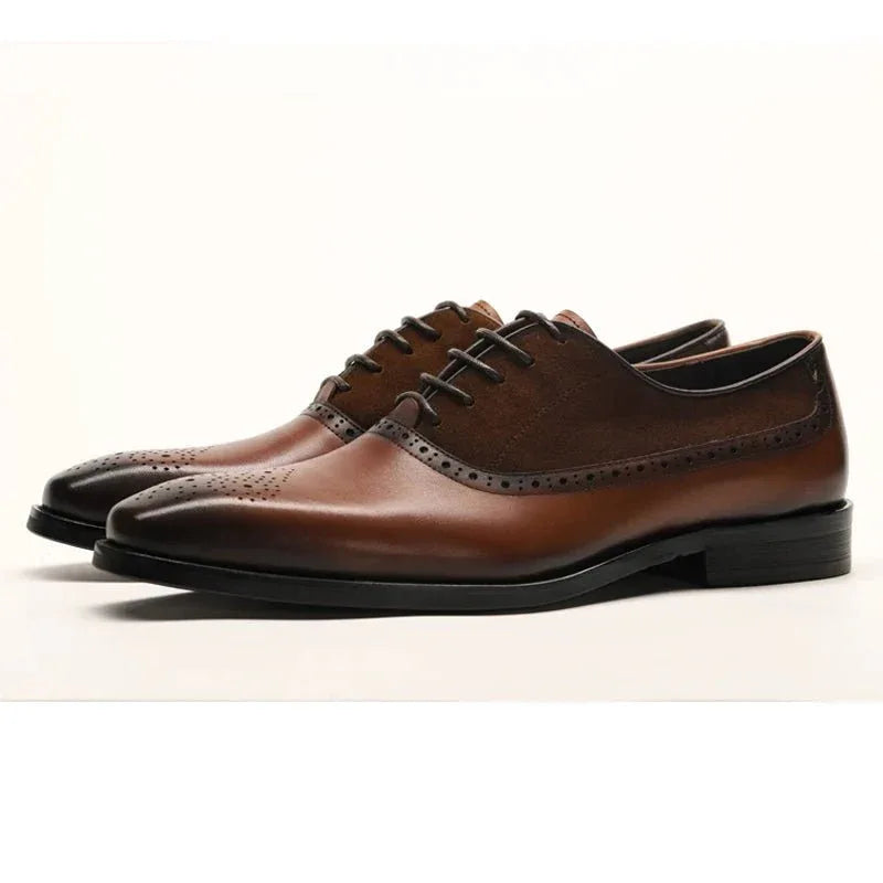 Genuine Leather Oxford Dress Shoes for Men - Breathable - 10 Colors - Allen-Fitness