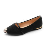 Low Heel Loafers Women Pointed Toe Pumps Elegant Flat Dress Shoes for Ladies - Allen-Fitness