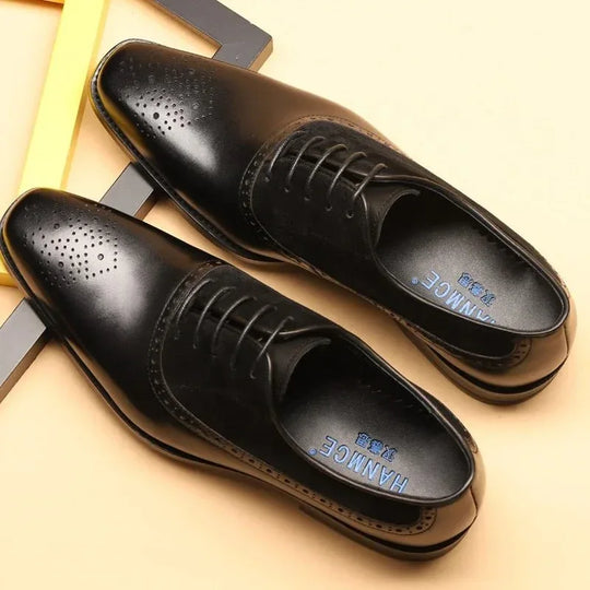 Genuine Leather Oxford Dress Shoes for Men - Breathable - 10 Colors - Allen-Fitness