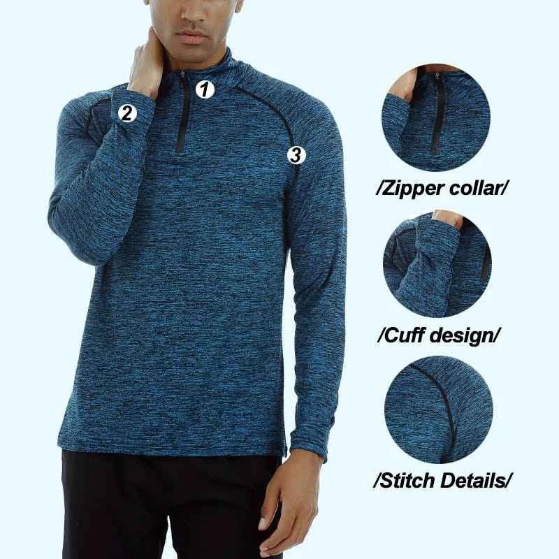 Slim Fit Men's Long Sleeve Quick Dry T-Shirt for Outdoor Jogging - T-shirt Gym Tops Sportswear - Allen-Fitness