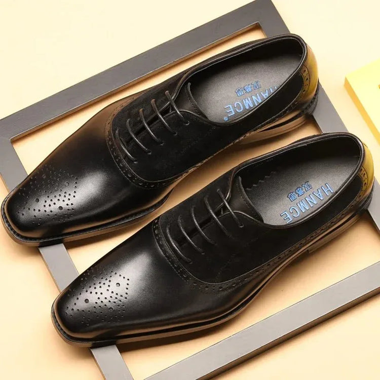 Genuine Leather Oxford Dress Shoes for Men - Breathable - 10 Colors - Allen-Fitness