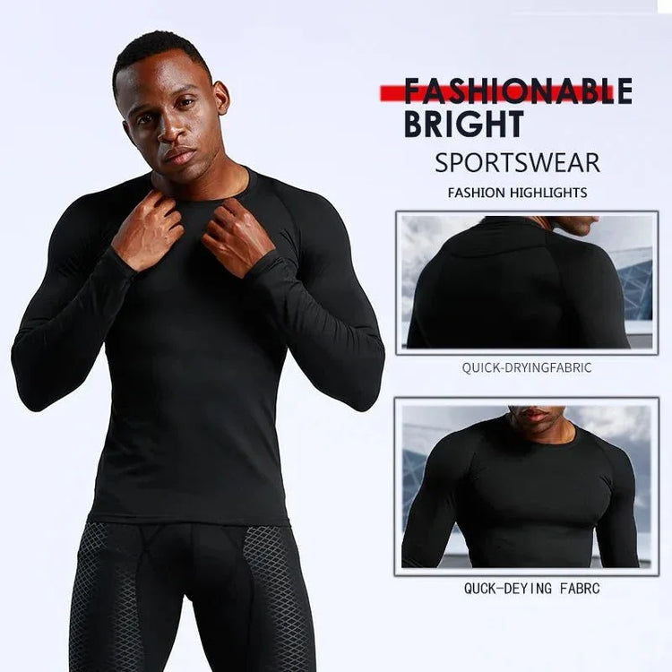 Long Sleeve Gymwear Men's T-shirt | Fitness Sportswear - Allen-Fitness