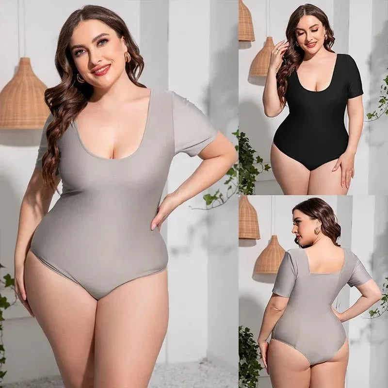 Women's Plus Size One-Piece Swimsuit - Stylish and Flattering Design - Allen-Fitness
