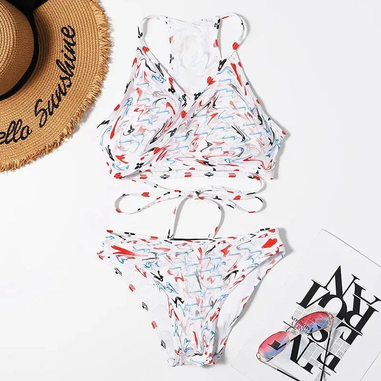 Luxury Designer Swimsuit with Captivating Letter Print - Allen-Fitness