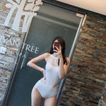 Sultry Leopard Print Backless One-Piece Bikini Swimsuit - Allen-Fitness