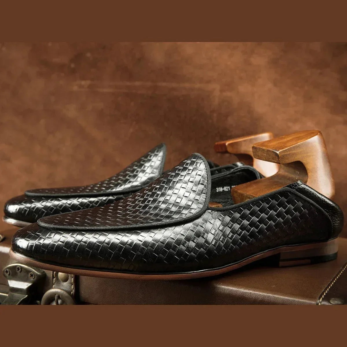 Luxury Genuine Leather Black Slip-On Loafers Shoes for Men - Allen-Fitness