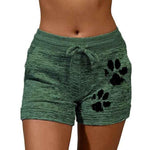 Women Summer Plus Size Shorts Cats Claw Print Drawstring Short Pants Loose Sports Fitness Breathable Shorts - Allen-Fitness