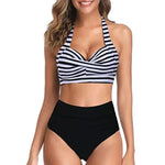 Women's Two Piece Swimsuits Athletic Halter Sporty Swimming Swimwear Triangle Sexy Bathing SuitsHigh Waist Bikini - Allen-Fitness