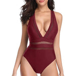 Women's Sexy V-Neck Beachwear: Stylish Bandeau Swimsuit for Summer - Allen-Fitness