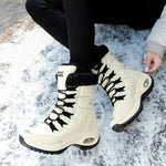Women Boots Winter Keep Warm Cotton Shoes Mid-Calf Snow Boots Ladies Lace-up High-top Waterproof Booties Chaussures Femme - Allen-Fitness