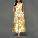 Summer Sleeveless Plus Size Women's Evening Dress - Bohemian Retro Casual Dresses - Allen-Fitness