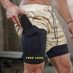 Men Workout Plus Size Shorts 5" Gym Quick Dry 2 in 1 Running Shorts with Phone Pockets - Allen-Fitness