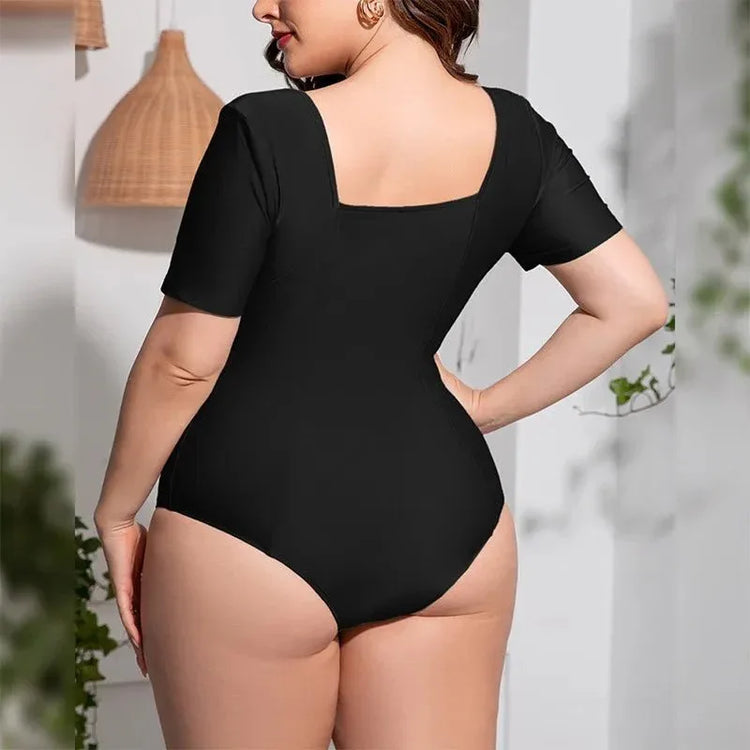 Women's Plus Size One-Piece Swimsuit - Stylish and Flattering Design - Allen-Fitness