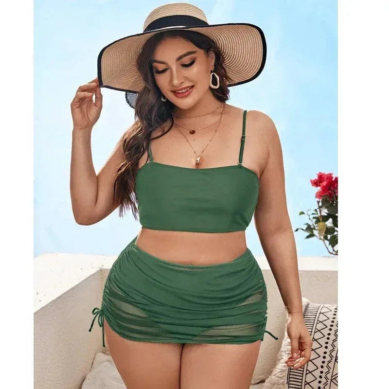 Fashion Women Backless Swim Set - 3 Piece Beachwear Bikini Set - Allen-Fitness