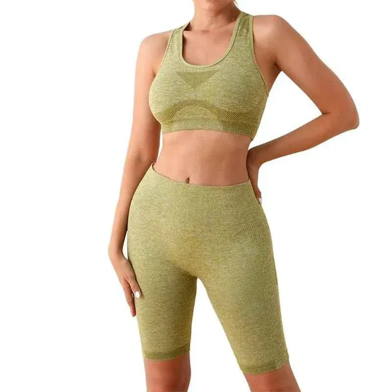 Seamless Women Push Up Scrunch Short Butt Lift Panties Wear Yoga Bra Gym High Waist Fitness Workout Leggings Yoga Set - Allen-Fitness