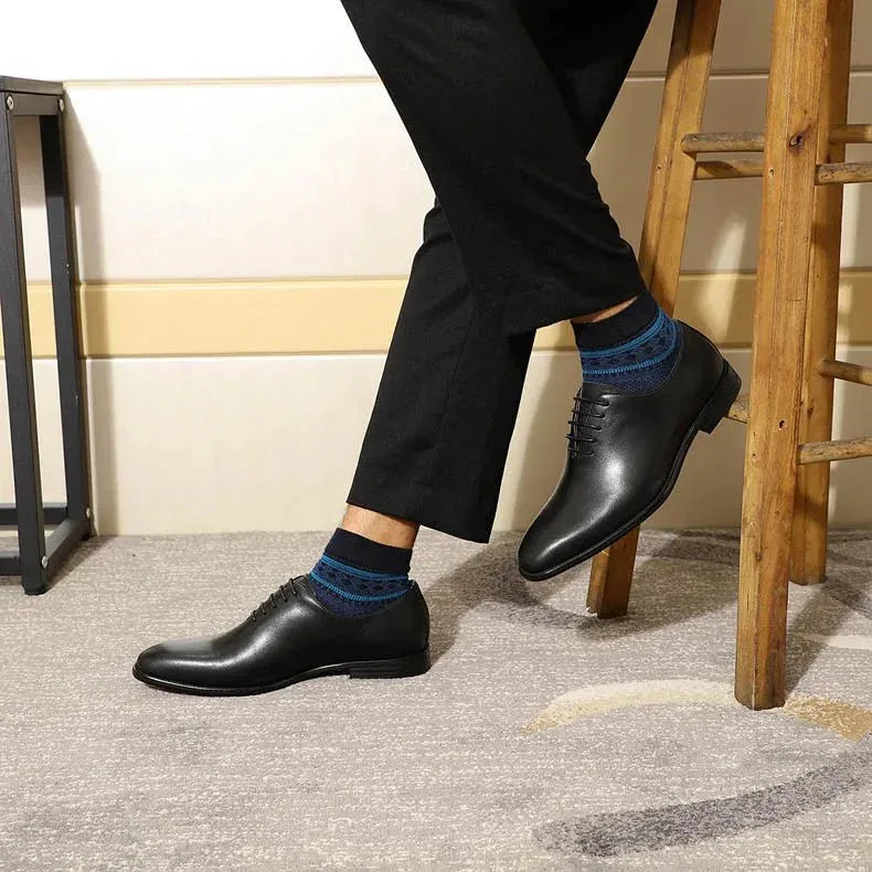 Genuine leather men dress shoes & oxford shoes fashion high quality gentleman shoes for business and party - Allen-Fitness