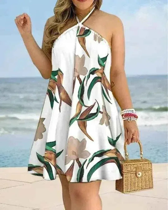 Summer Bohemian Style High Waist Pleated Short Skirt Dress - Elegant Casual Dress for Women - Allen-Fitness