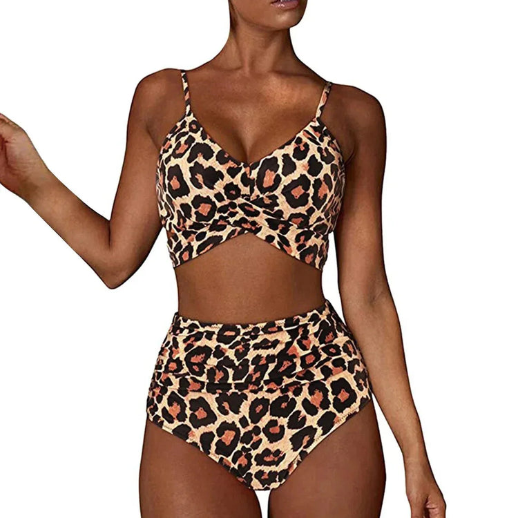 Summer Sexy High Waist 2 Piece Swimsuit for Women - Flattering Design, Quick-Drying Fabric - Allen-Fitness