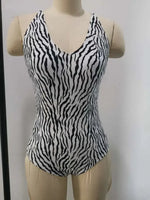 Striped Floral Deep V Beach Bodysuit - Trendy Swimwear for Women - Allen-Fitness