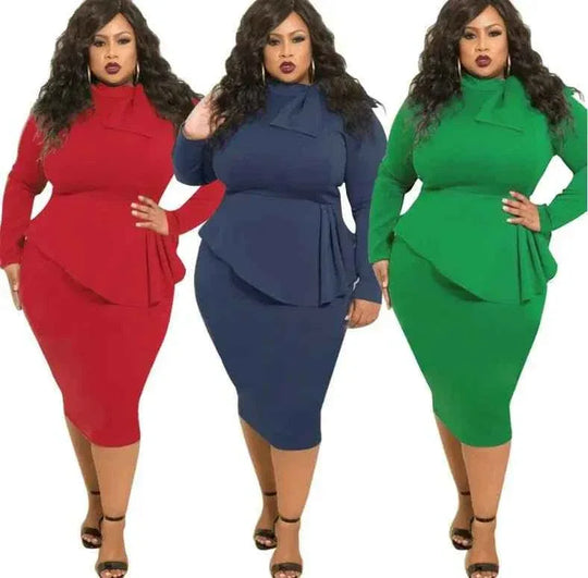 Newest Autumn Winter Women Large Size Short Dresses Bow Long Sleeve Dress Women Casual Clothing - Allen-Fitness