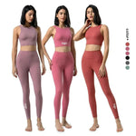 New gym fitness sets High Waist Squat Proof Leggings Active Wear Sport Bra Gym Pants Private Label Fitness Yoga Set - Allen-Fitness