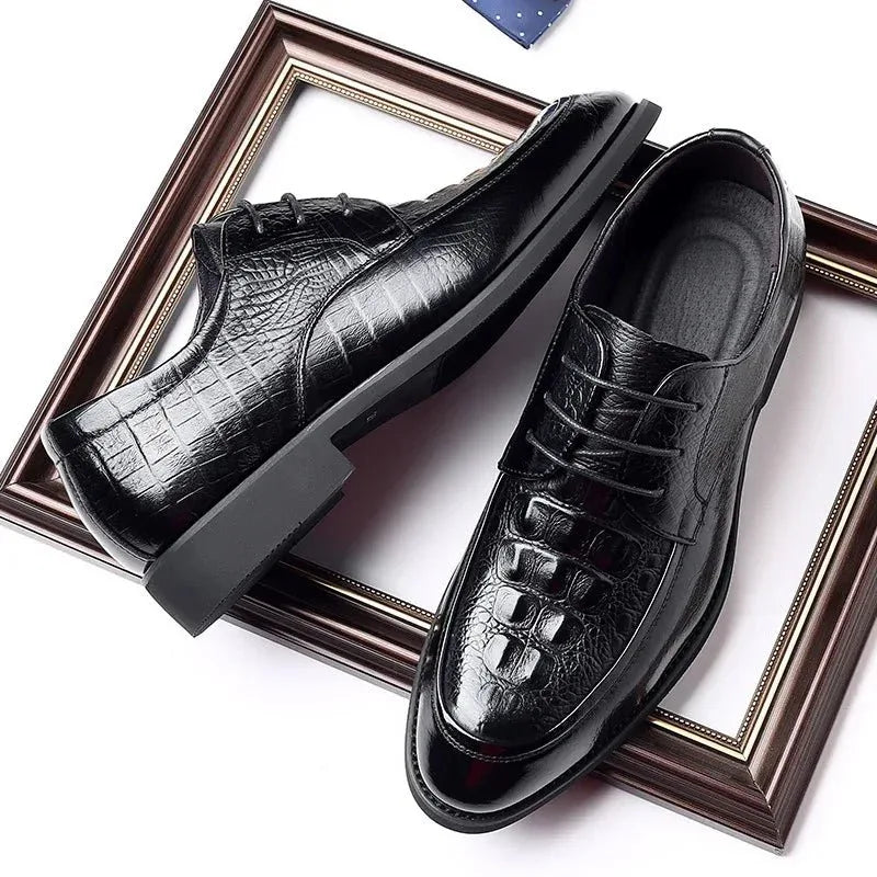 Stylish Genuine Leather Men's Shoes with Alligator & Crocodile Skin - Low MOQ - Allen-Fitness