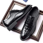 Stylish Genuine Leather Men's Shoes with Alligator & Crocodile Skin - Low MOQ - Allen-Fitness