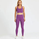 Women Training Gym Sports Bra Leggings 2 Piece Fitness Clothing Wear Yoga Sets - Allen-Fitness