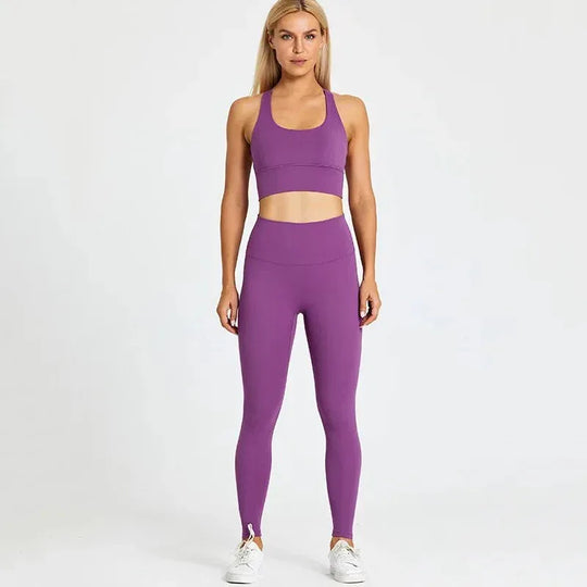 Women Training Gym Sports Bra Leggings 2 Piece Fitness Clothing Wear Yoga Sets - Allen-Fitness