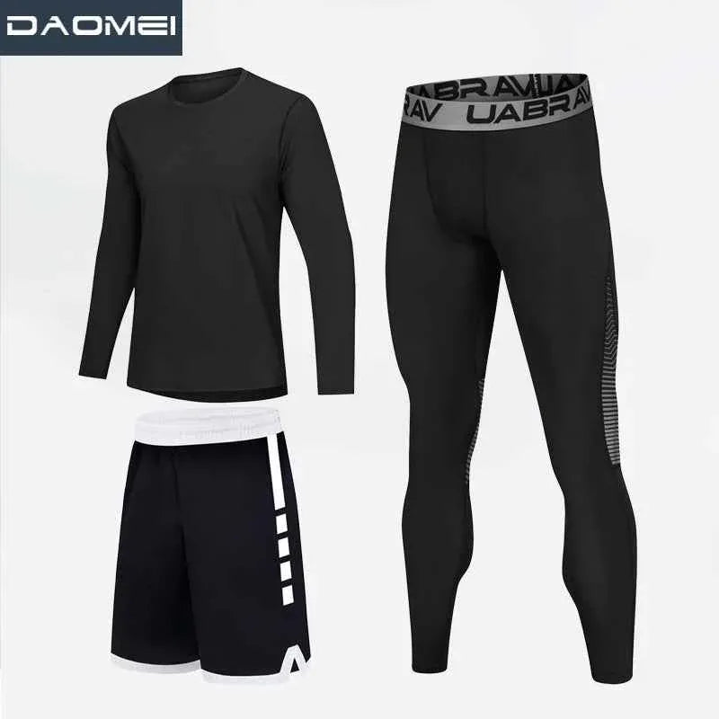 Men's Sports Wear Compression Leggings - High Elastic Quick-Drying Fitness Tracksuit - Allen-Fitness