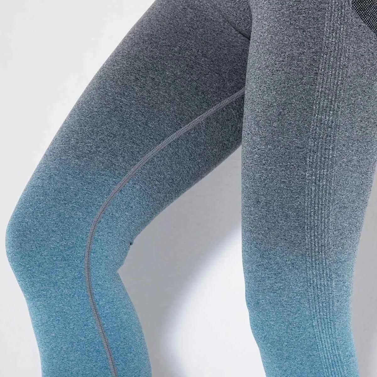 Gradient Yoga Butt Lift Tight Workout Seamless Fitness Gym Leggings For Women - Allen-Fitness