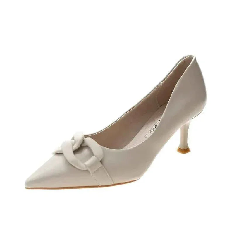 Women Pointed Toe Heeled Pumps Casual Ladies Office Dress Shoes - Allen-Fitness