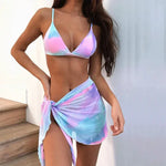 Summer 3 piece women swimsuit triangle micro bikini set swimwear - Allen-Fitness