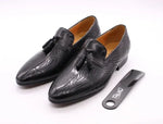 High quality men's leather shoes slip on casual tassel loafers driving - Allen-Fitness