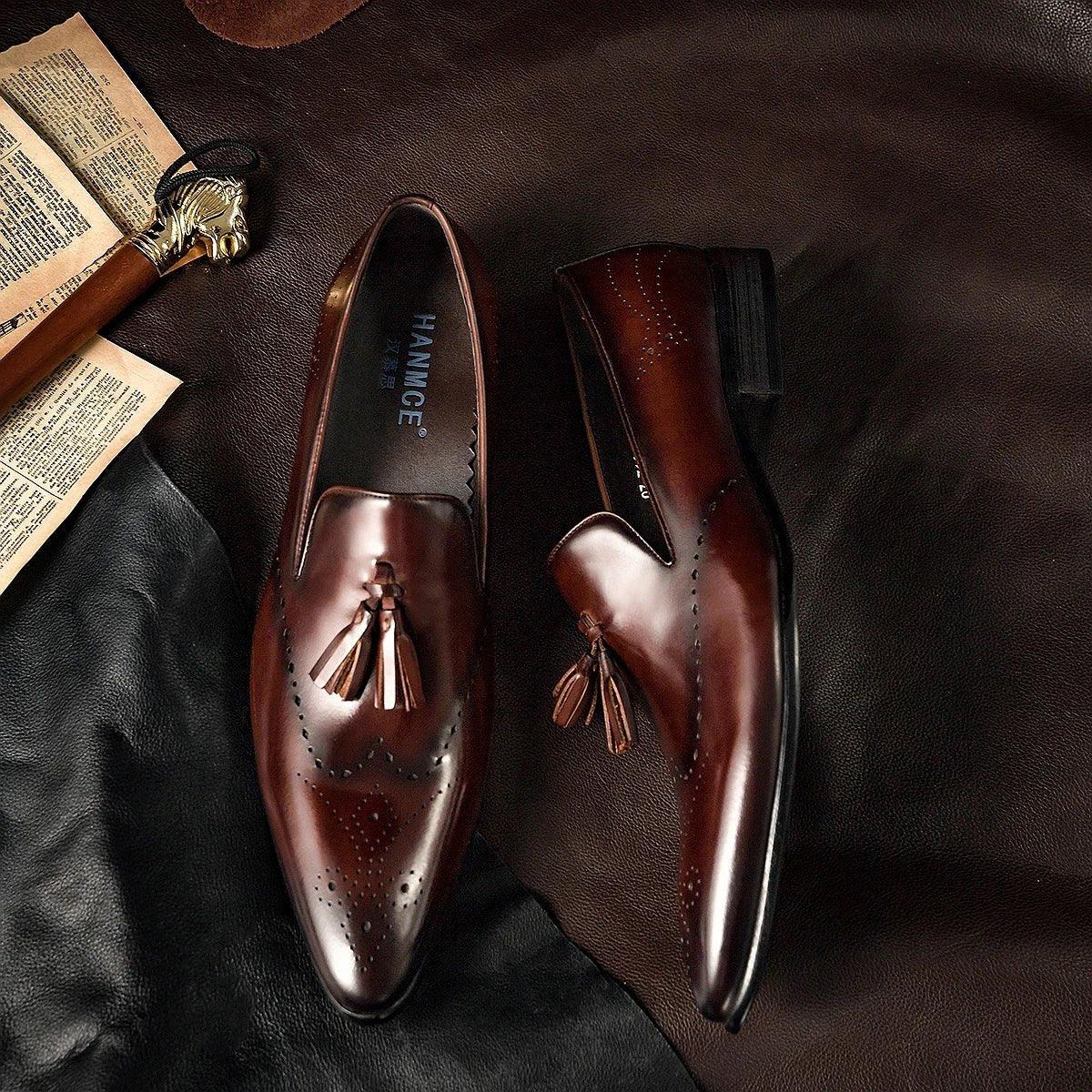 Men's Footwear Leather Shoes - Handcrafted Design, Premium Quality - Allen-Fitness