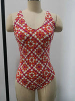 Striped Floral Deep V Beach Bodysuit - Trendy Swimwear for Women - Allen-Fitness