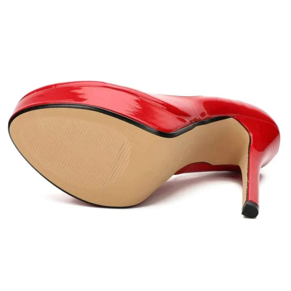 Party Catwalk Pointed Toe 16cm Stripper Thin Heels Pole Dance Shallow Platform Pumps Big Size Nightclub Red Sexy Fetish Shoes - Allen-Fitness
